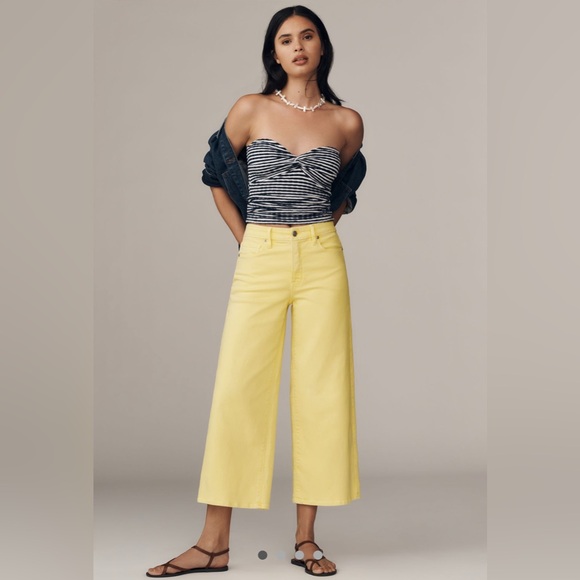 Good American Good Waist Palazzo High-Rise Crop Jeans